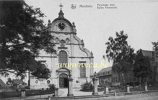 ancienne carte postale de Meerbeke Eglise Paroissiale