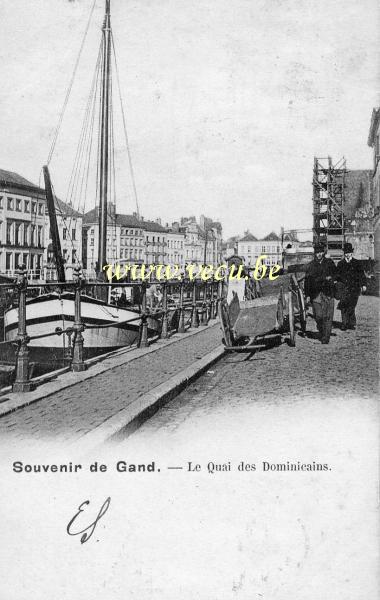 ancienne carte postale de Gand Le quai des dominicains