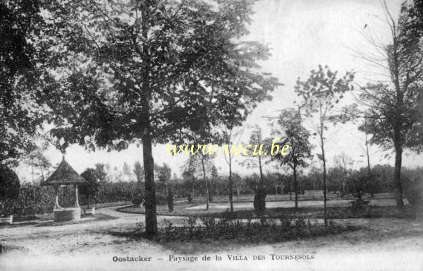 ancienne carte postale de Oostakker Paysage de la villa des tournesols