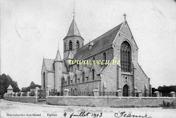 ancienne carte postale de Mariakerke-lez-Gand Eglise