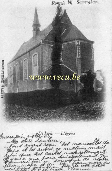 ancienne carte postale de Ronsele L'église