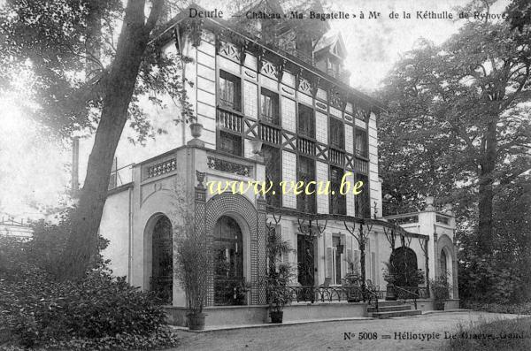 ancienne carte postale de Deurle Château Ma Bagatelle à Mr de la Kéthulle de Ryhove