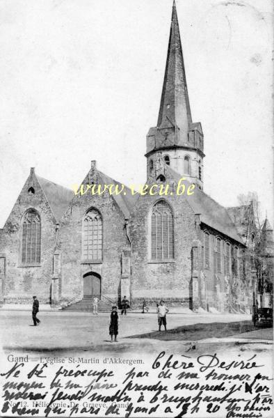 ancienne carte postale de Gand L'église Saint Martin d'Akkergem