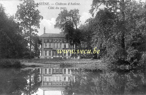 ancienne carte postale de Astene Château d'Astène - Côté du parc