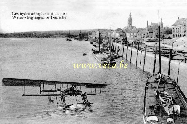 ancienne carte postale de Tamise Les Hydro-aéroplanes à Tamise