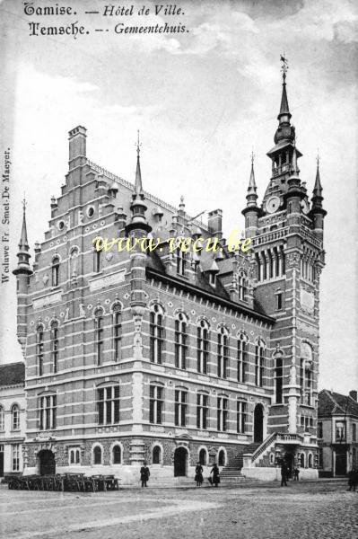 ancienne carte postale de Tamise Hôtel de ville