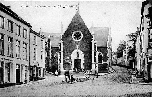 ancienne carte postale de Louvain Tabernacle de St Joseph. Chapelle St Antoine. (P.Damiaanplein-Ramberg-StAntoniusberg)