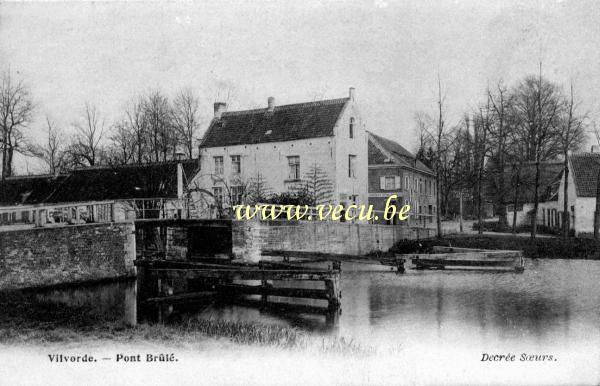 ancienne carte postale de Vilvorde Pont Brûlé