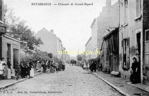 ancienne carte postale de Ruisbroek Chaussée de Grand-Bigard