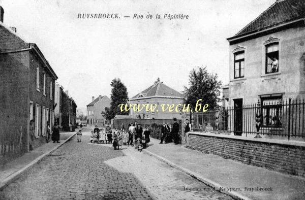 ancienne carte postale de Ruisbroek Rue de la Pépinière