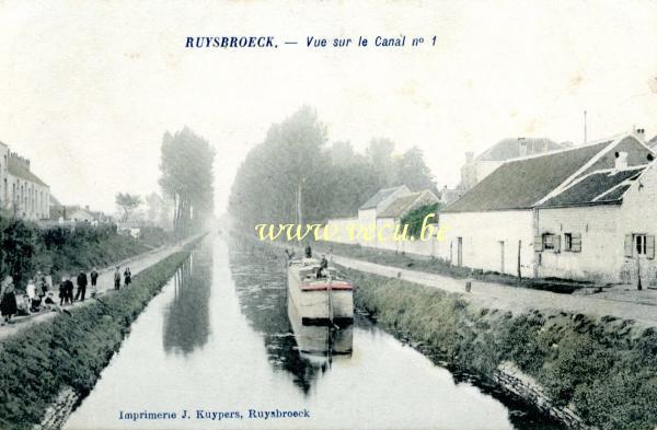 ancienne carte postale de Ruisbroek Vue sur le Canal