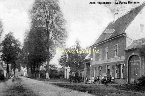 ancienne carte postale de Ruisbroek Zuen - Rusbroeck  La ferme Bretonne