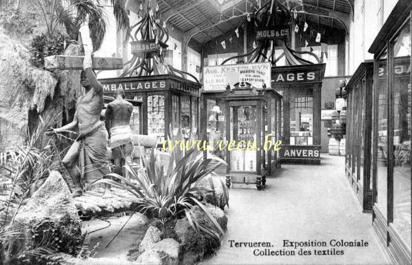 ancienne carte postale de Tervueren Exposition Coloniale - Collection des textiles