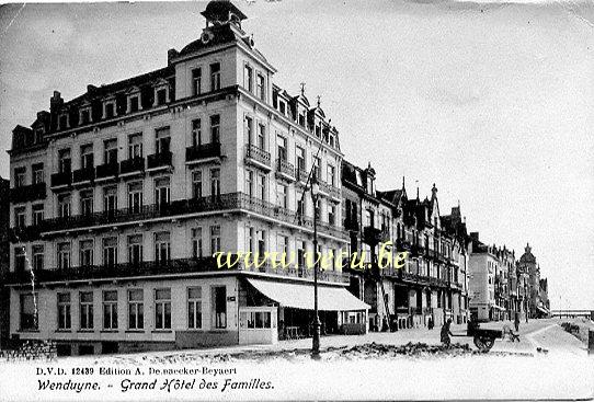 ancienne carte postale de Wenduyne Grand Hôtel des Familles