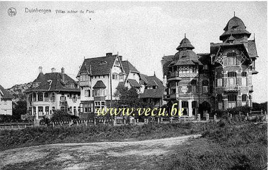 ancienne carte postale de Duinbergen Villas autour du Parc