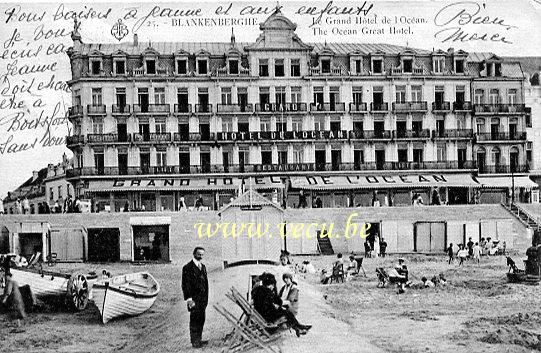 ancienne carte postale de Blankenberge Le Grand Hôtel de l'Océan