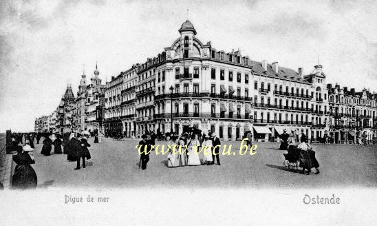 ancienne carte postale de Ostende Digue de mer
