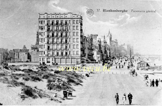 ancienne carte postale de Blankenberge Panorama général