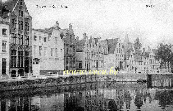 ancienne carte postale de Bruges Quai long