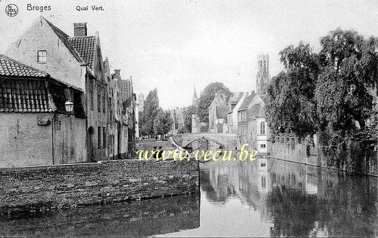 ancienne carte postale de Bruges Quai Vert
