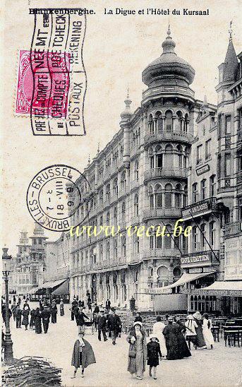 ancienne carte postale de Blankenberge La Digue et l'hôtel du Kursaal