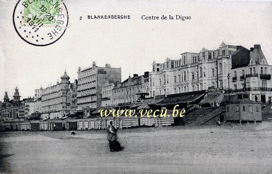 ancienne carte postale de Blankenberge Centre de la Digue