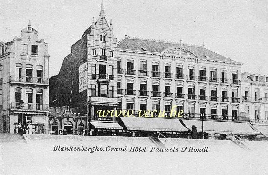 ancienne carte postale de Blankenberge Grand Hôtel Pauwels d'Hondt