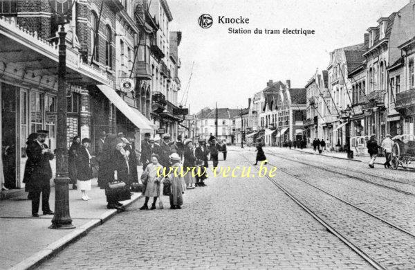 ancienne carte postale de Knokke Station du Tram électrique