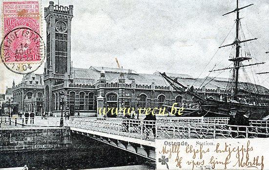 ancienne carte postale de Ostende Station