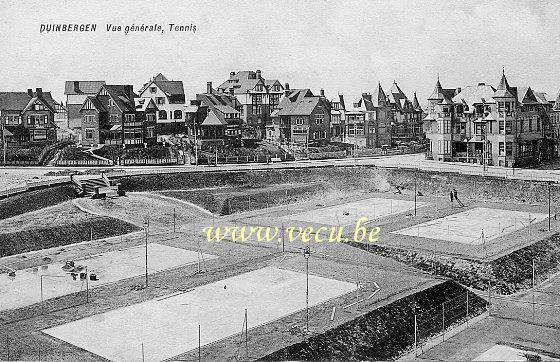 ancienne carte postale de Duinbergen Vue générale, Tennis