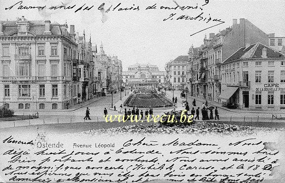 ancienne carte postale de Ostende Avenue Léopold