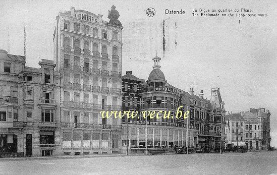 ancienne carte postale de Ostende La Digue au quartier du Phare