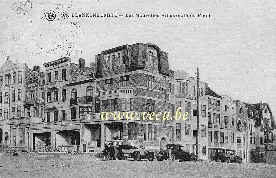 ancienne carte postale de Blankenberge Les nouvelles Villas (côté du Pier)