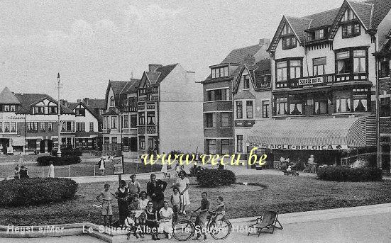 ancienne carte postale de Heyst Le Sqaure Albert Ier et le Square Hôtel