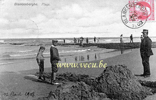 ancienne carte postale de Blankenberge Plage