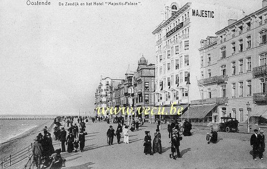 ancienne carte postale de Ostende De Zeedijk en het Hotel 