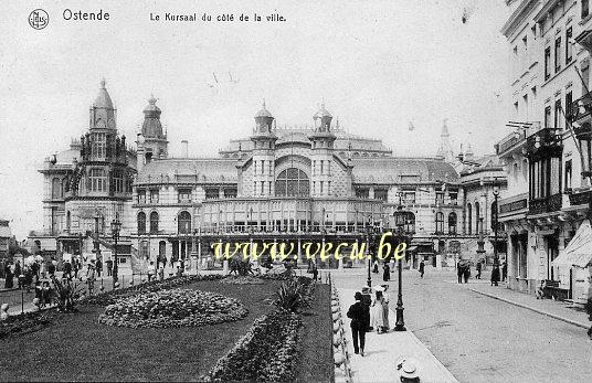 ancienne carte postale de Ostende Le Kursaal du côté de la ville