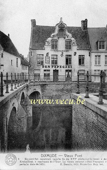 ancienne carte postale de Dixmude Vieux Pont