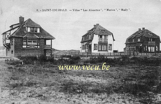 ancienne carte postale de Saint-Idesbald Villas