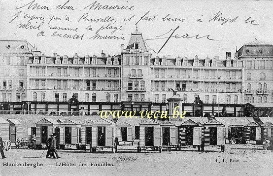 ancienne carte postale de Blankenberge L'Hôtel des Familles
