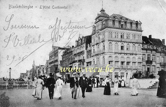 ancienne carte postale de Blankenberge L'Hôtel Continental