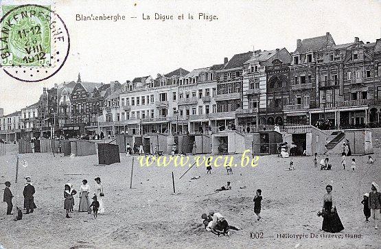 ancienne carte postale de Blankenberge La Digue et la Plage