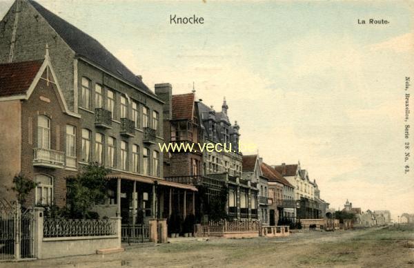 ancienne carte postale de Knokke La route