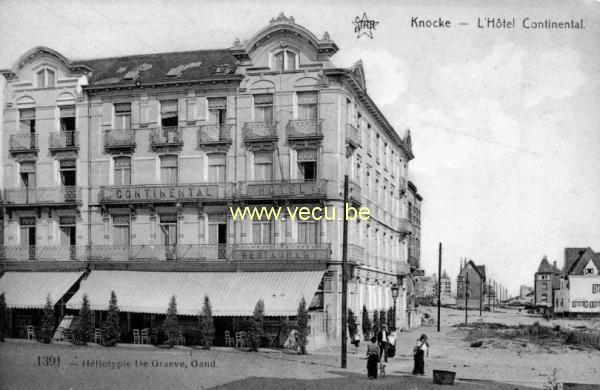 ancienne carte postale de Knokke L'Hôtel Continental