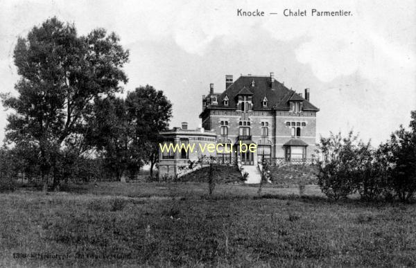 ancienne carte postale de Knokke Châlet Parmentier