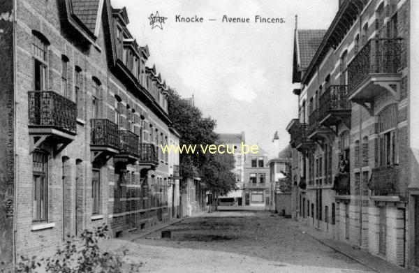 ancienne carte postale de Knokke Avenue Fincens