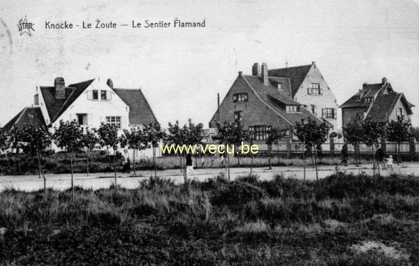 ancienne carte postale de Le Zoute Le sentier Flamand