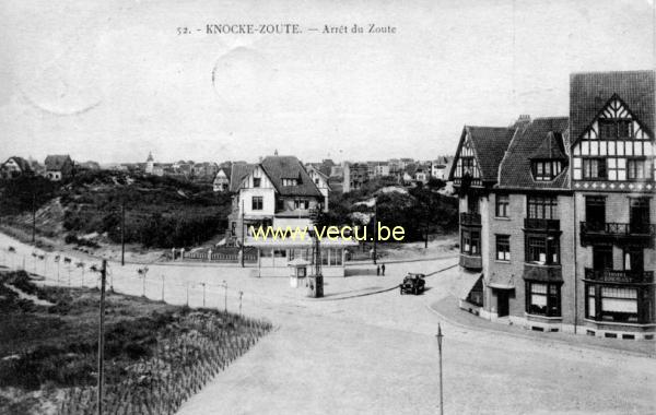 ancienne carte postale de Le Zoute Arrêt du Zoute