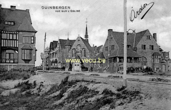 ancienne carte postale de Duinbergen Vue sur l'église
