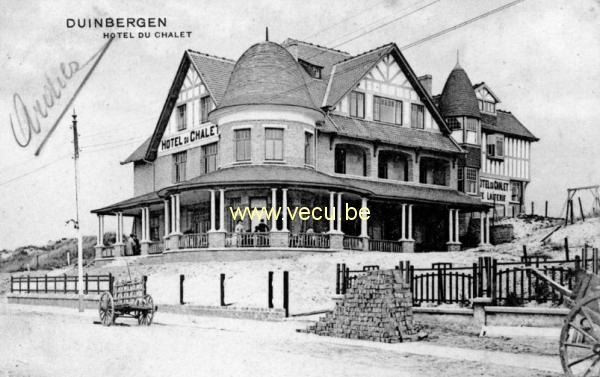 ancienne carte postale de Duinbergen Hôtel du chalet